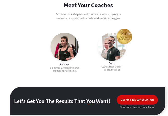 Strong CTA for coaching website