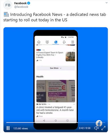 Facebook introducing Facebook News