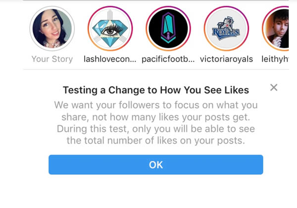 Instagram removing Likes