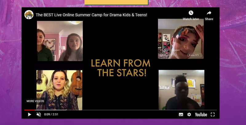Young Actors Theatre Camp video example