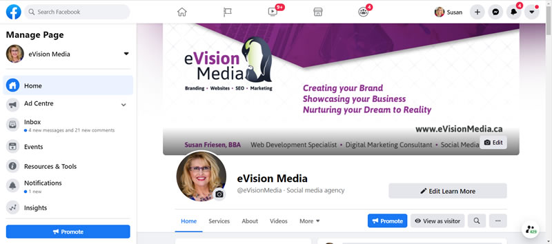 eVision Media Facebook page