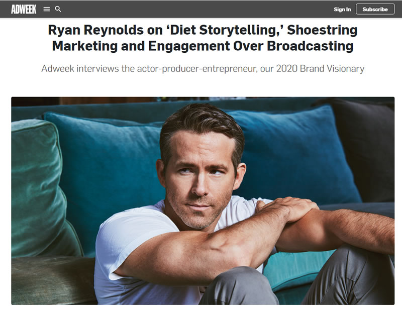 Ryan Reynolds brand ad week