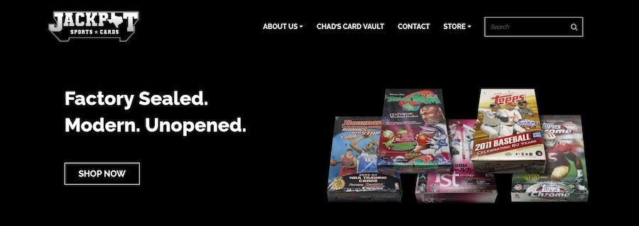Jackpot Sports Cards website