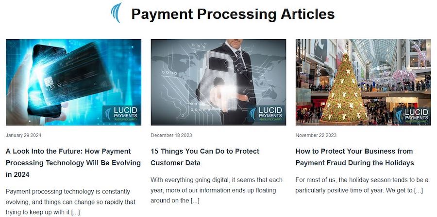 Lucid Payments blog page